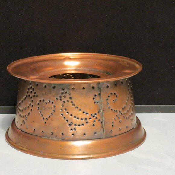 Vtg Pfaltzgraff Village Punched Solid Copper Warmer/Candle Holder - Picture 2 of 5